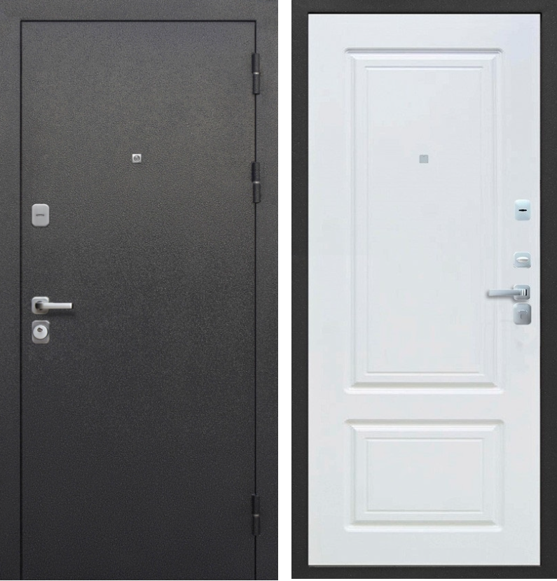  Входная дверь Толстяк Букле черный Ясень белый